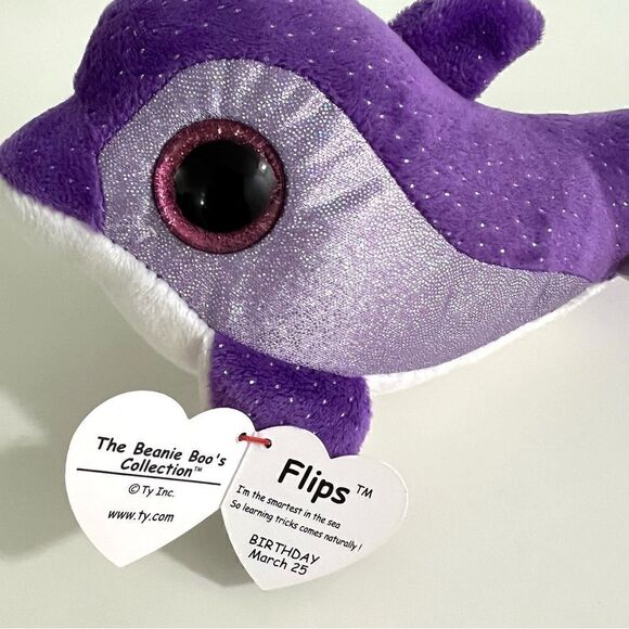 Ty The Beanie Boo's Flips Dolphin 2014 NWT - Picture 4 of 5